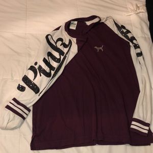 PINK maroon long sleeve tee